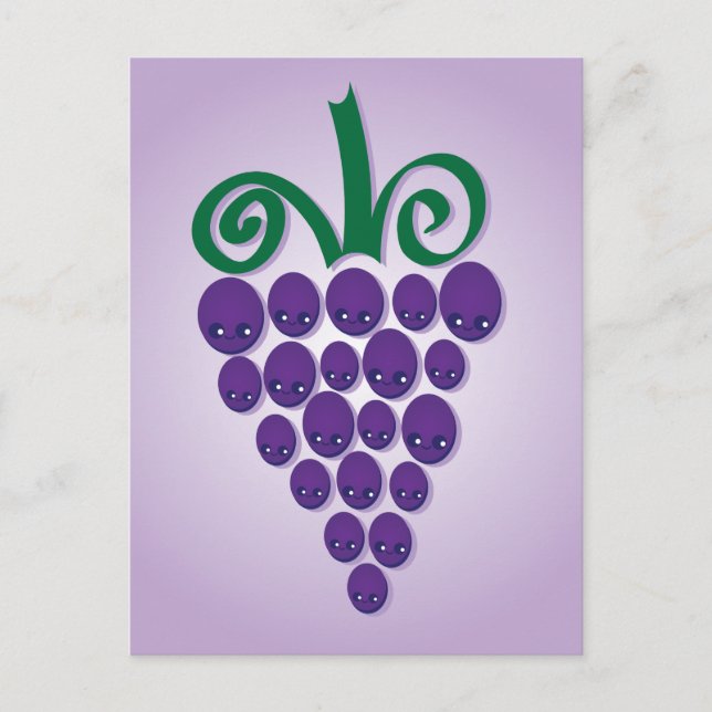 Kawaii Grapes Postcard (Front)