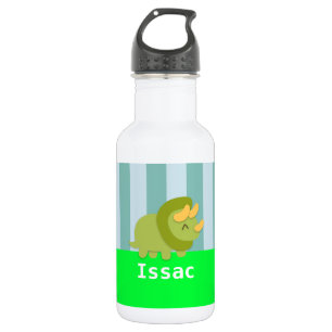 Kawaii green and yellow Triceratops for kids 532 Ml Water Bottle