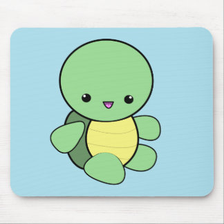 Kawaii green baby turtle mousepad