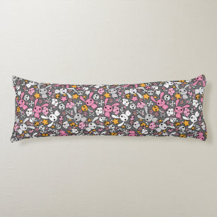 kawaii grey pattern body cushion