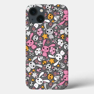 kawaii grey pattern iPhone 13 case