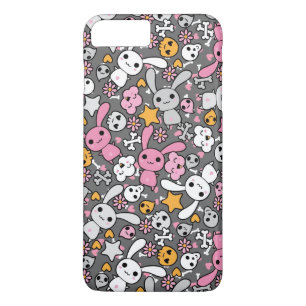 kawaii grey pattern Case-Mate iPhone case