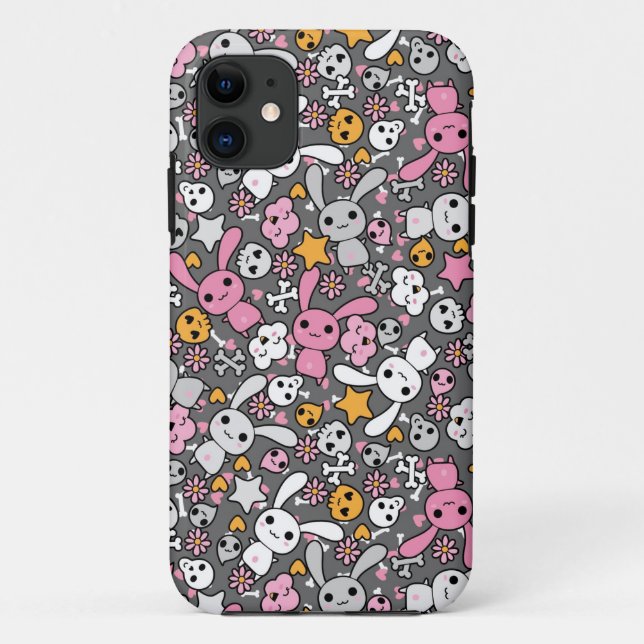 kawaii grey pattern Case-Mate iPhone case (Back)
