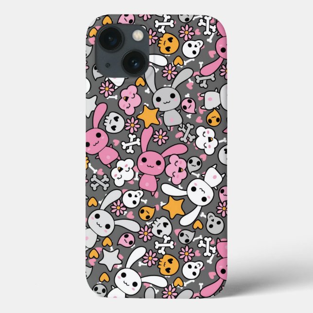 kawaii grey pattern Case-Mate iPhone case (Back)