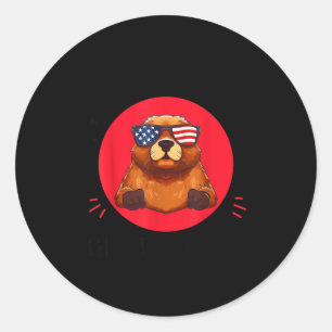 Kawaii Groundhog I Just Really Love Cute Groundhog Classic Round Sticker