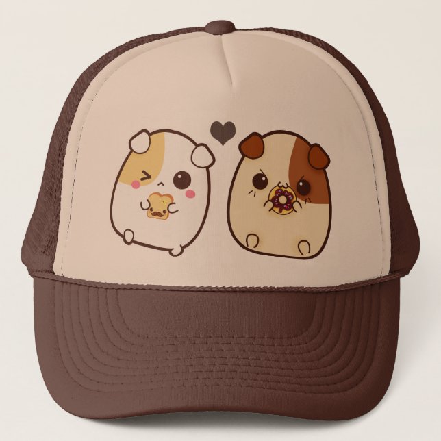 Kawaii guinea pigs trucker hat (Front)