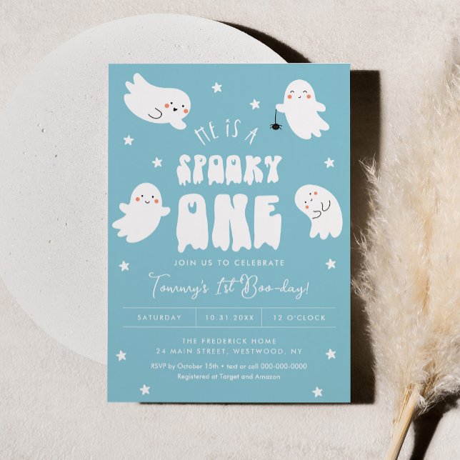 Kawaii Halloween 1st Boo-Day Birthday Boy Girl Invitation (Creator Uploaded)