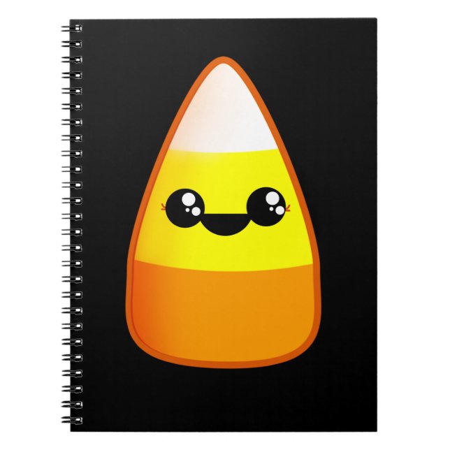 Kawaii Halloween Candy Corn Spiral Notebook (Front)