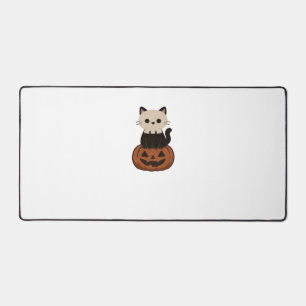 Kawaii Halloween Cat and pumpkin Classic T-Shirt Desk Mat