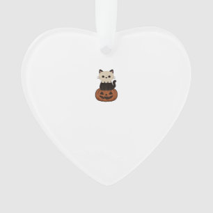 Kawaii Halloween Cat and pumpkin Classic T-Shirt Ornament