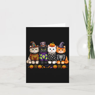Kawaii Halloween Cat Lovers Cute Spooky Kittens Card