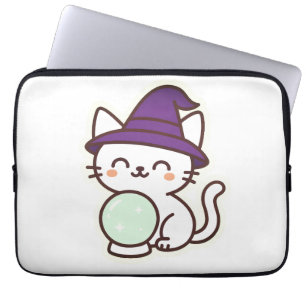 Kawaii Halloween Cat – Magical & Adorable Spooky Laptop Sleeve