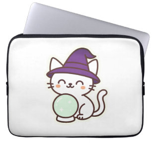 Kawaii Halloween Cat – Magical & Adorable Spooky Laptop Sleeve
