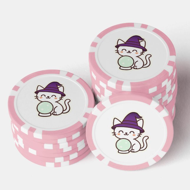 Kawaii Halloween Cat – Magical & Adorable Spooky Poker Chips (Stack)