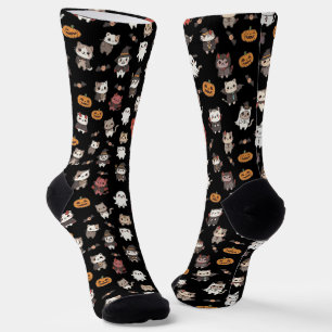 Kawaii Halloween Cat Pattern Socks