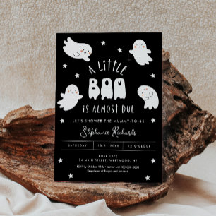 Kawaii Halloween Cute Ghost Baby Shower Invitation