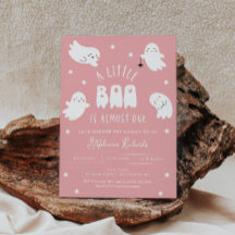 Kawaii Halloween Cute Ghost Baby Shower Invitation