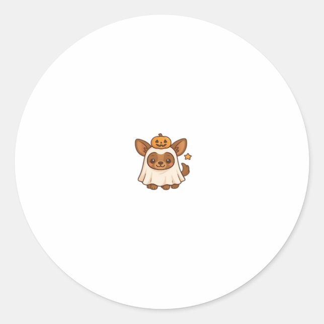 Kawaii Halloween Dog � Pumpkin Ghost Puppy Sticker (Front)