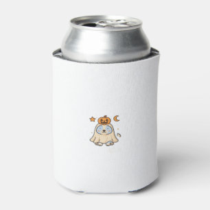 Kawaii Halloween Dog � Pumpkin Ghost Puppy Sticker Can Cooler
