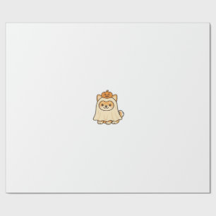 Kawaii Halloween Dog � Pumpkin Ghost Puppy Sticker Wrapping Paper