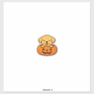 Kawaii Halloween Dog � Pumpkin Puppy Sticker Boxy