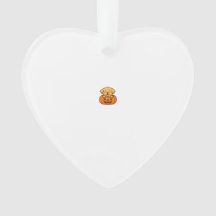 Kawaii Halloween Dog � Pumpkin Puppy Sticker Boxy Ornament