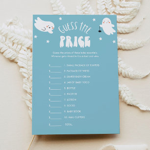 Kawaii Halloween Guess the Price Baby Shower Game Invitation