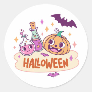 Kawaii Halloween magic potions Classic Round Sticker