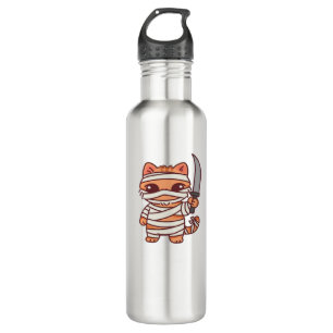 Kawaii Halloween Mummy Cat with Sword Classic T-Sh 710 Ml Water Bottle