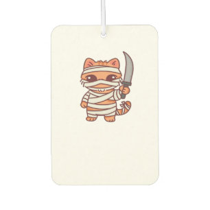 Kawaii Halloween Mummy Cat with Sword Classic T-Sh Car Air Freshener