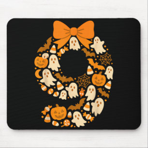 Kawaii Halloween Ninth Birthday Number Nine 9 Year Mouse Pad