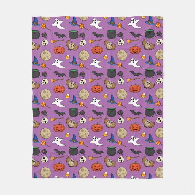 Kawaii Halloween Pack Fleece Blanket (Front)