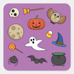 Kawaii Halloween Pack Square Sticker