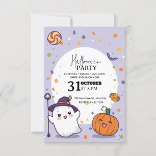 Kawaii Halloween Party Invitation – Editable 