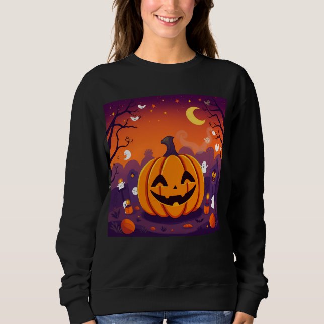 Kawaii Halloween Pumpkin Hoodie (Front)