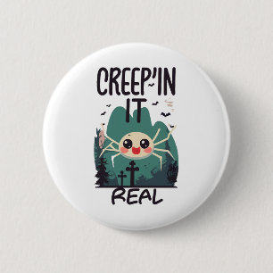 Kawaii Halloween Spider Pun 6 Cm Round Badge