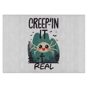 Kawaii Halloween Spider Pun Cutting Board