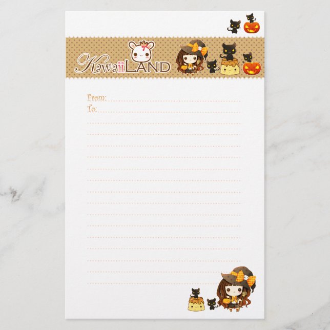Kawaii Halloween Stationery (Front)