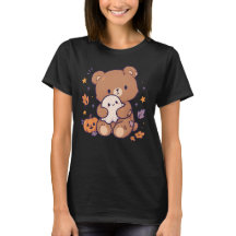 Kawaii Halloween Teddy Bear with Ghost and Pumpkin