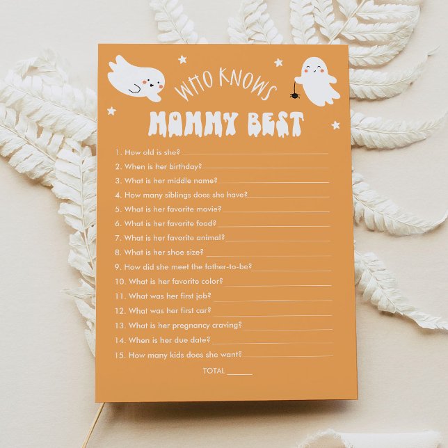 Kawaii Halloween Who Knows Mummy Best Baby Game Invitation (Creator Uploaded)