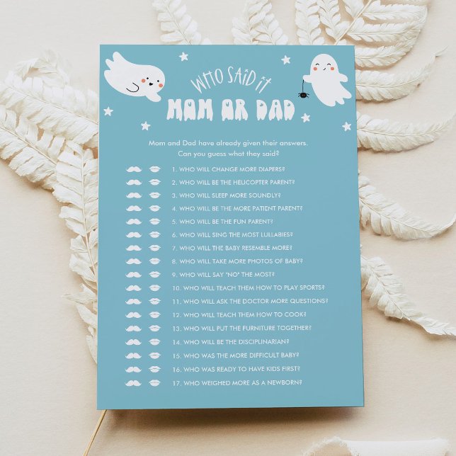 Kawaii Halloween Who Said It Mum or Dad Baby Game Invitation (Creator Uploaded)