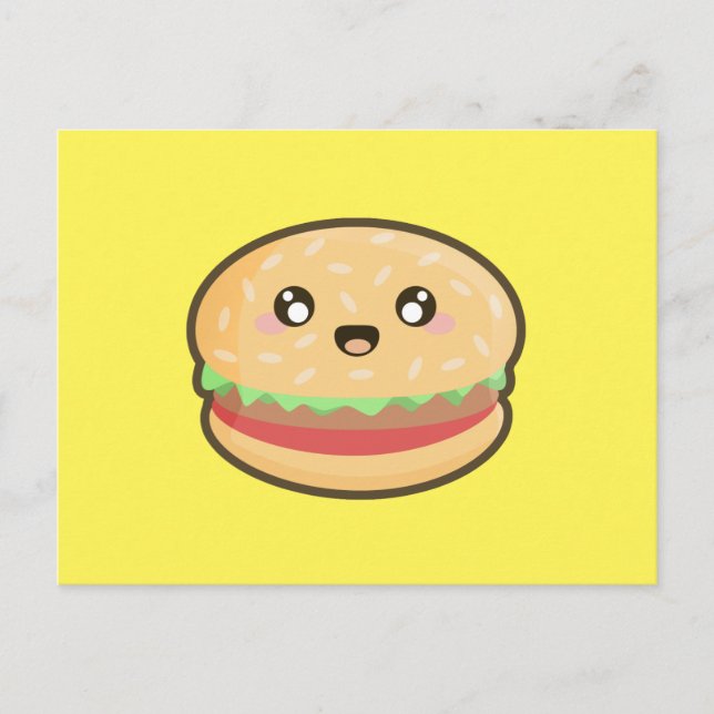Kawaii hamburger postcard (Front)