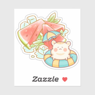 Kawaii Hamster Watermelon Summer - Cute Aesthetic 