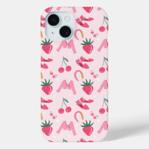Kawaii Hand-drawn Girly Things Seamless Pattern iPhone 15 Case