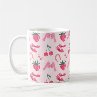 Kawaii Hand-drawn Girly Things Seamless Pattern Coffee Mug