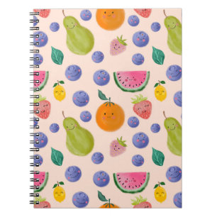 Kawaii Hand-drawn Happy Fruits Notebook
