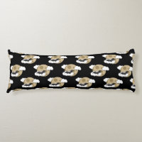 Kawaii Happy Bat Flying on Full Moon Pattern
