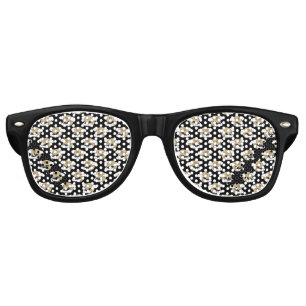Kawaii Happy Bat Flying on Full Moon Pattern Retro Sunglasses