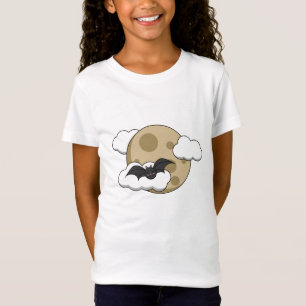 Kawaii Happy Bat Flying on Full Moon T-Shirt