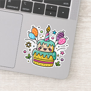 Kawaii Happy Birthday Sticker
